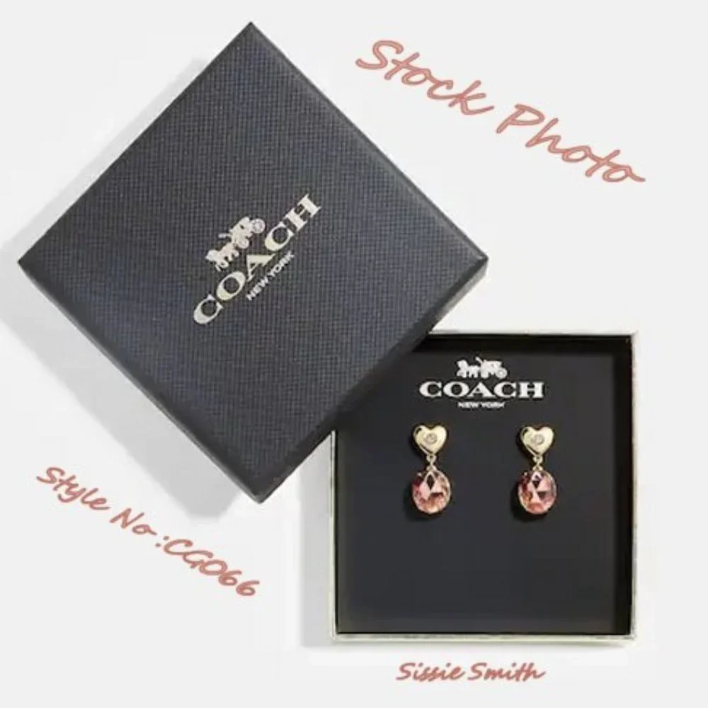 Coach | Jewelry | Nwt Coach Pink Heart Stone Drop Earrings | Poshmark